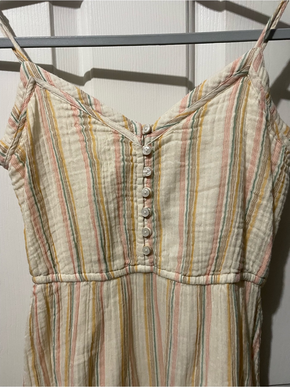 aerie Striped Sleeveless Midi Dress in Yellow and Cream - Picture 5 of 5